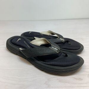 Nike Comfort Footbed Flip Flops Black White Thong Sandals 354925-011 Size 9